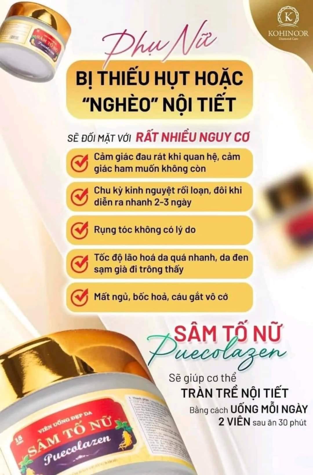 Sâm Tố Nữ Puecolazen bí mật vệ làn da không tuổi