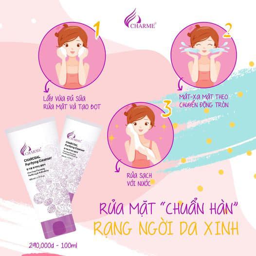 Trải nghiệm Sữa Rửa Mặt Than Hoạt Tính Charme Charcoal Purifying Cleanser này Chắc chắn bạn sẽ xuýt xoa ngay từ những lần dùng đầu tiên