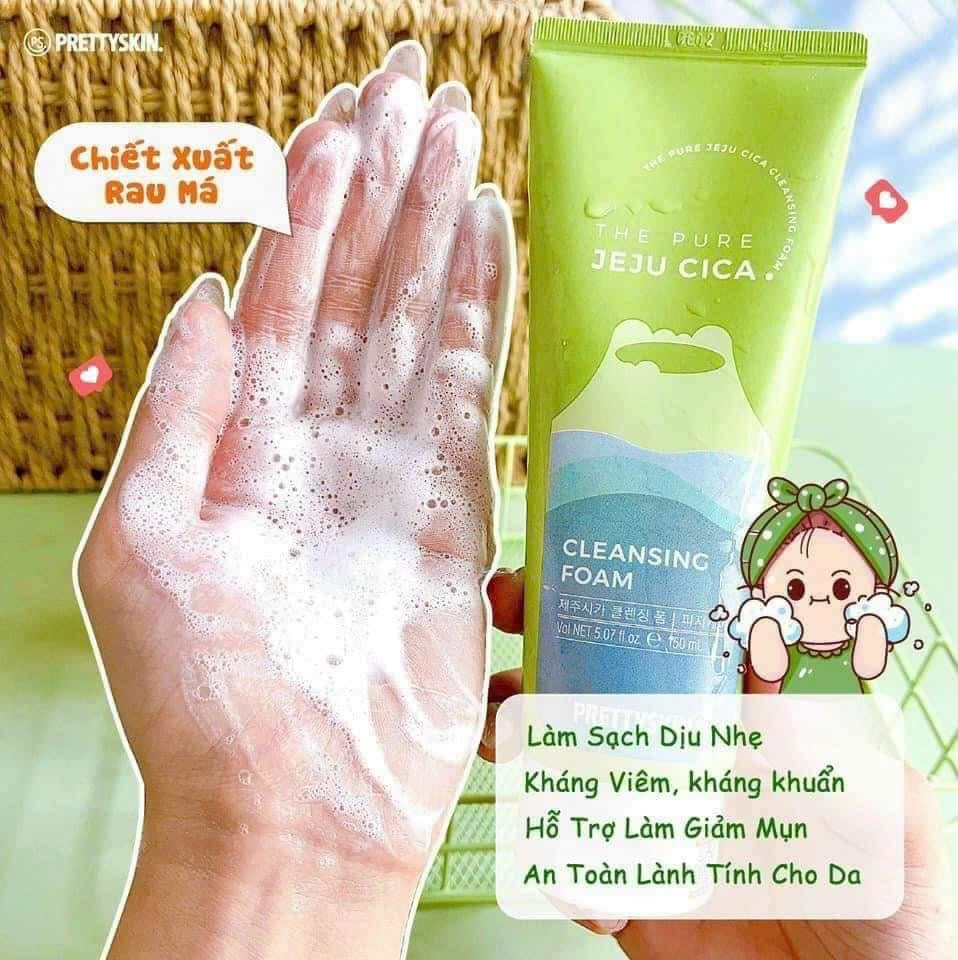 Sữa rửa mặt rau má Jeju Cica  sản phẩm nổi tiếng ở Hàn Quốc  được các tín đồ mê làm đẹp lựa chọn