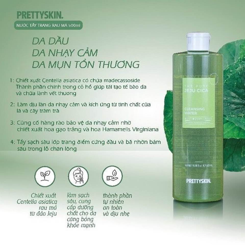 Nước Tẩy Trang Rau Má PrettySkin