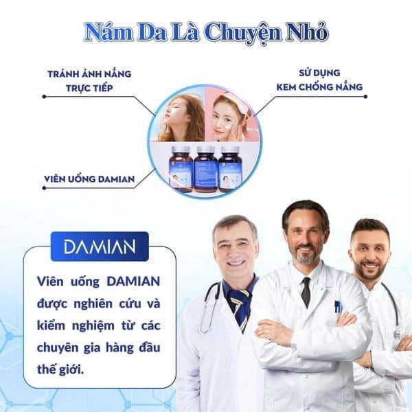 Viên uống trắng da Damian  Phương pháp trắng da, mờ nám hiệu quả