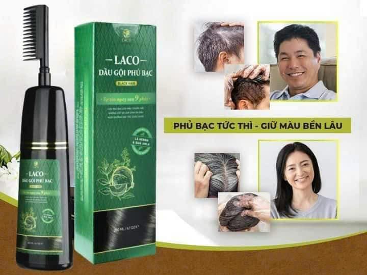 Dầu Gội Phủ Bạc Laco  Làm tóc đen tự nhiên bóng đẹp và khỏe tóc