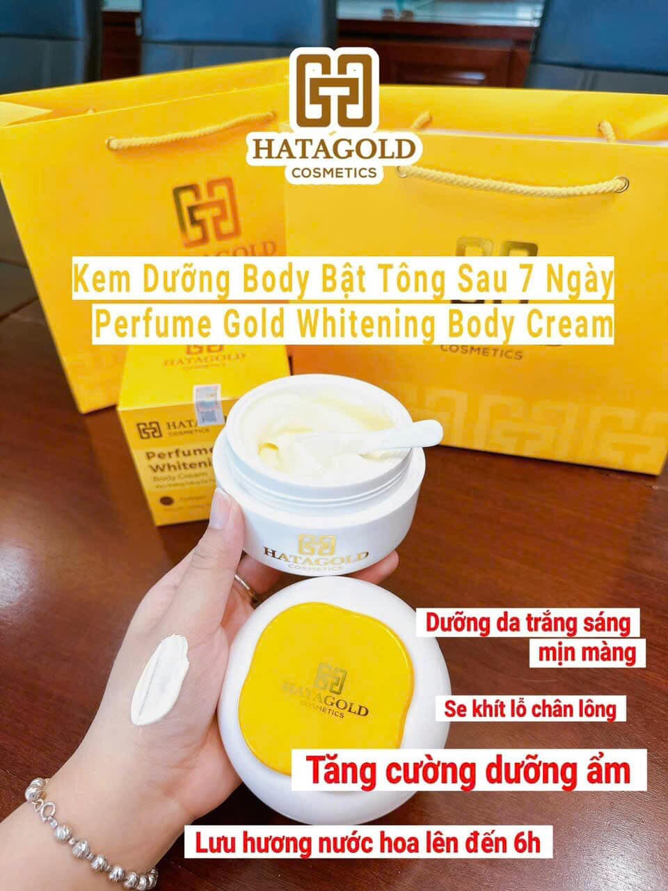 Thay đổi diện mạo với Kem Body Tinh Chất Vàng Hatagold Cosmetics