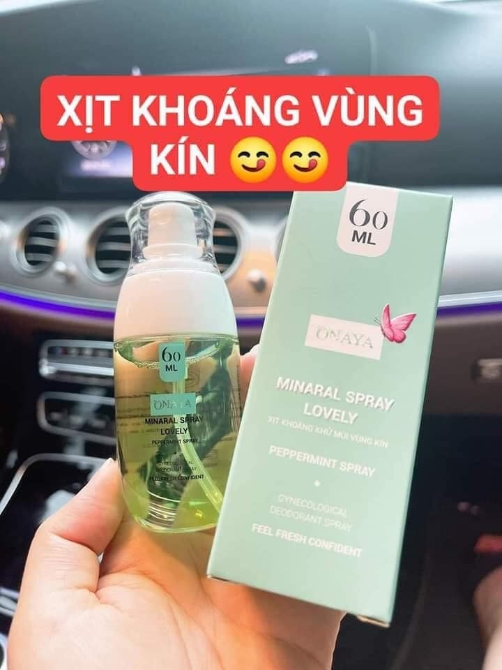 Xịt Khử Mùi Vùng Kín Onaya Màu Xanh Minaral Spray Lovely Peppermint