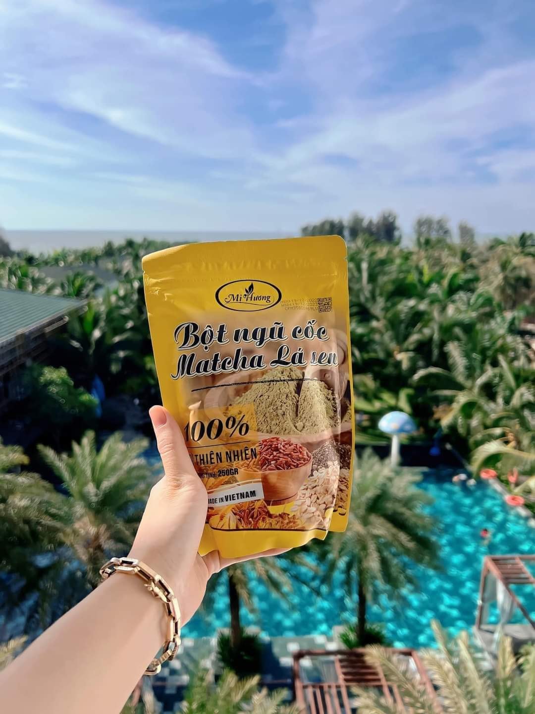 Bột Ngũ Cốc Matcha Lá Sen Giảm Mỡ Bụng Mị Hương chỉ giảm mỡ bụng không giảm cân