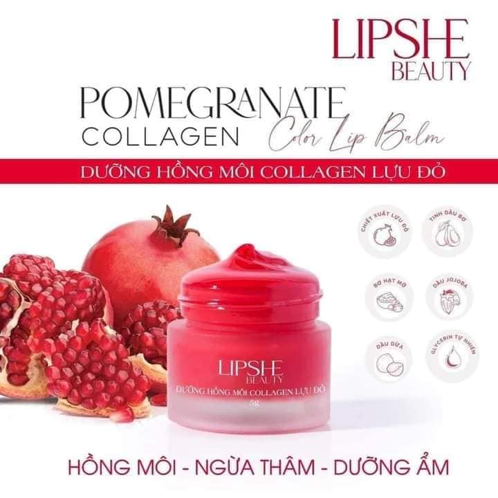 Dưỡng Hồng Môi Collagen Lựu Đỏ LipShe Beauty